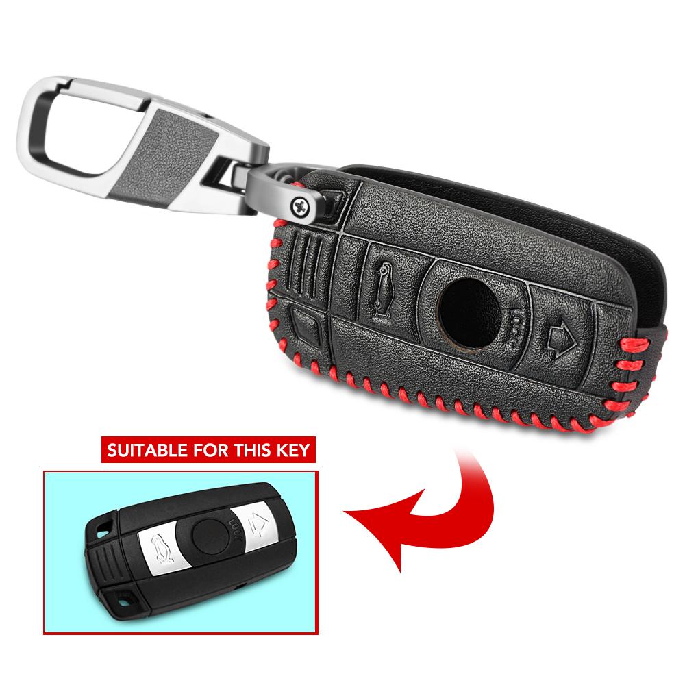 Car Key Case for BMW E90 E60 E70 E87 3 5 6 Series M3 M5 X1 X5 X6 Z4 KeyChain Cover Remote Controller Key Holder Leather