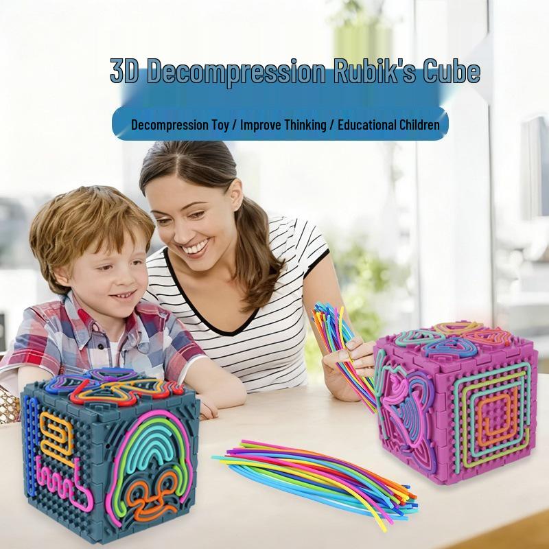3D Sensory Rubik's Cube Decompression Puzzle - Official Silicone DIY Educational Toy