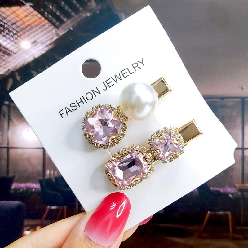 Neues Set Damen Haarspangen Schmuck Mode Kristall Haaraccessoires für Mädchen Luxus Perle Geometrische Haarspangen Nadeln Weihnachtsgeschenk