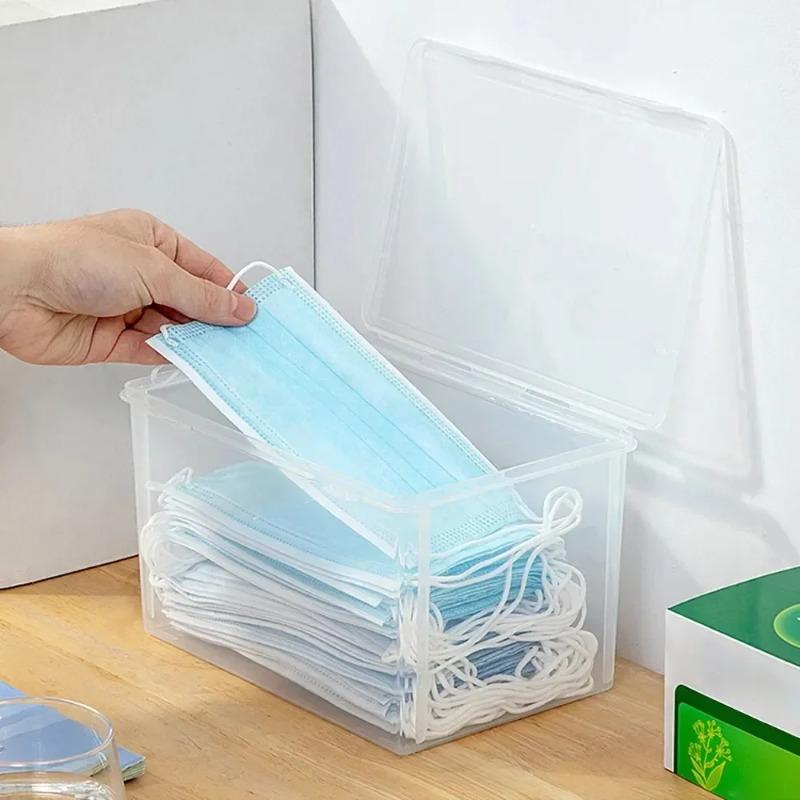 Transparent Large Capacity Mask Storage Box Household Mask Nose Medicine Storeage Compartment