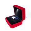 Solid Color LED Ring Jewelry Box Velvet LED Light Ring Display Case  Birthday Gift