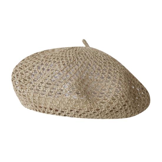 Yousheng Women Beret Hat, Hollow Design Gauze Beret Hat, Solid Color Versatile Headwear for Hiking Outings Traveling Shopping And Daily