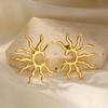 Stainless Steel Earrings Beautifully Unique and Individual Designs Blazing Sun Sculpted Earrings For Women Zircon Daily Wear