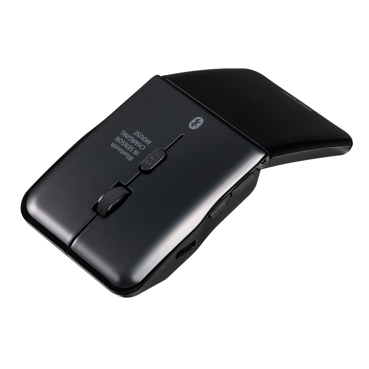 

Sanwa Direct Slim Bluetooth 5 Side Black Mouse, Foldable, Quiet, Buttons, USB-C Rechargeable, Multi-Pairing, Portable, Compact, Buttons, чорний