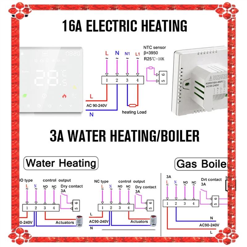 24-Hour Delivery Tuya Wifi Smart Thermostat Electric Floor Heating TRV Water Gas Boiler Temperature Voice Remote Controller 3A D
