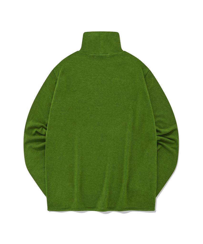 FALLETT Wool Tencel Turtleneck Long Sleeve Green