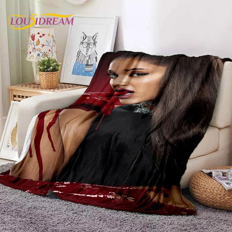 3D Ariana Grande Katze Ari Sänger Weiche Decken, Warme Kuscheldecke Bequeme Decke für Picknick Betten Sofa Zuhause Schlafzimmer Geschenk