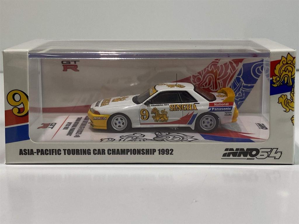 Inno Models Scale Nissan Skyline R32 SINGHA NATIONAL PANASONIC APTCC 1992 Finished Model 1/64 GT-R #9