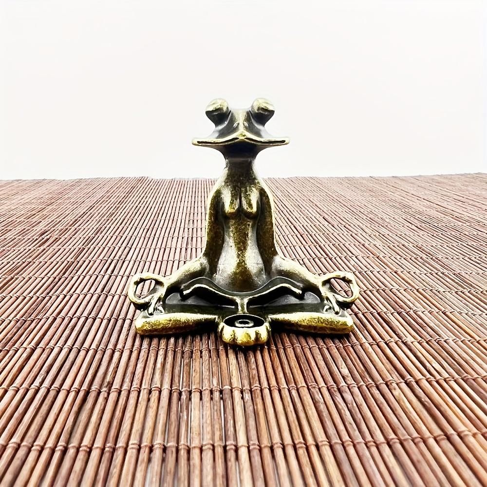 Jemný kovový kung-fu žabí kadidelník, žabí ozdoba na meditaci, jóga meditace pro spánek a odpočinek, stolní vynikající ozdoba