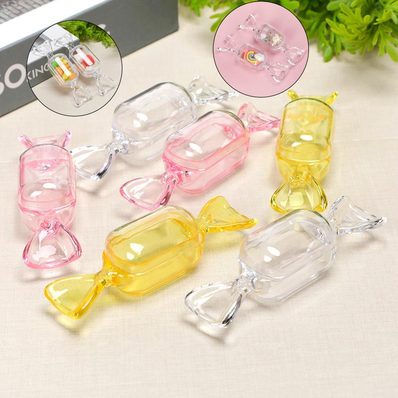 10Pcs/Set Mini Plastic Transparent Candy Box Cute Candy-Shaped Storage Container For Wedding Baby Shower Party Decoration