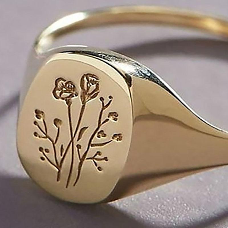 New Style Simple Temperament Versatile Rose Flower Ladies Engagement Ring