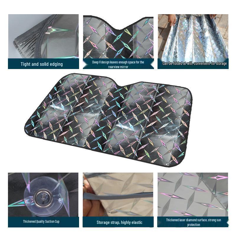 140*70 Car Front Window Laser Sunshade - Sun Protection & Isolation