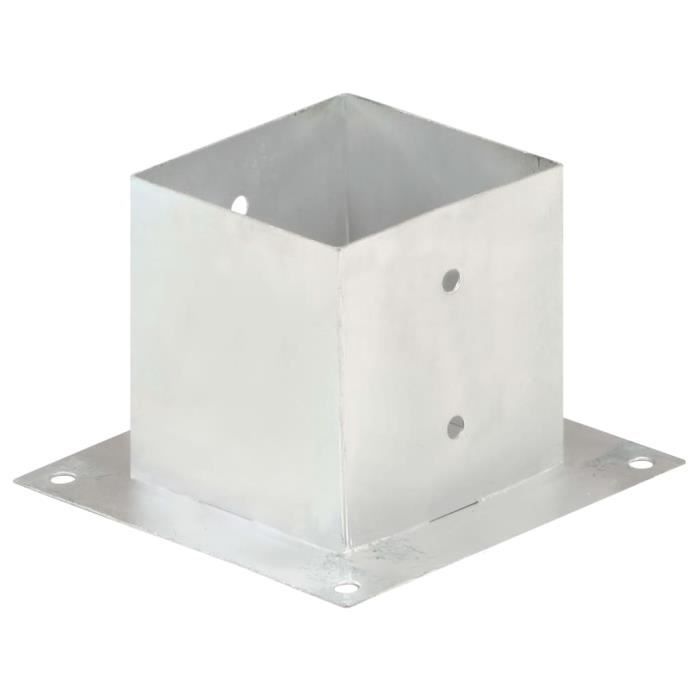 VidaXL Ancres de poteau 4 pcs Métal galvanisé 141 mm