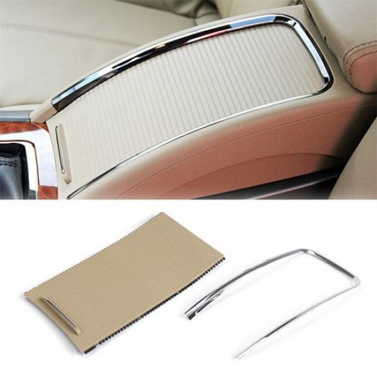 Beige Center Console Roller Blind Cover+Plating Trim For Buick LaCrosse 2009-13