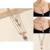 Halloween Skeleton Pendant Necklace With Water Diamond And Multilayer Water Wave Chain For Ladies