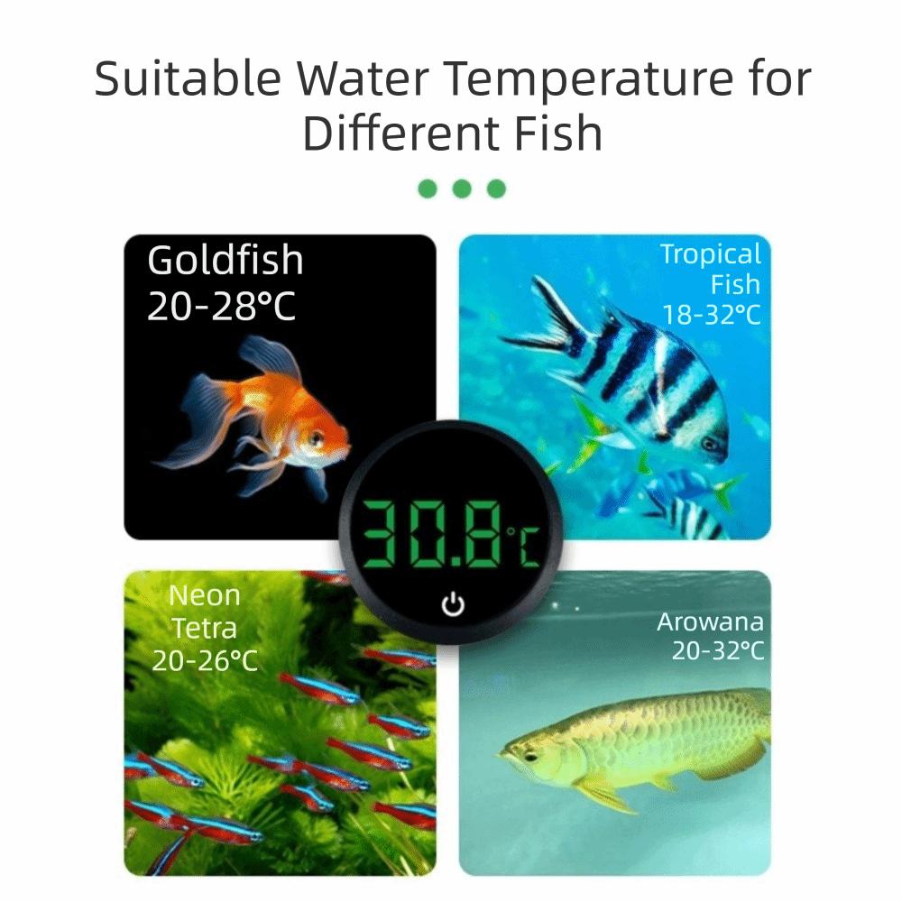 Selbstklebendes digitales Aquarium-Thermometer LED-Anzeige Externes Fischbecken-Thermometer Hohe Präzision Kabellos