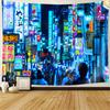 Japan Tokyo Shinjuku Shopping Street Neon Light Alley Living Room Bedroom Sofa Background Decoration Wall Tapestry Yoga Mat
