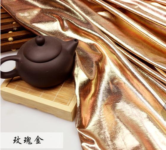 

Высокоэластичная бронзовая ткань, вязаный спандекс, глянцевая ткань для шитья одежды, сценического декора, на отрез по полметра 150cmX50cm