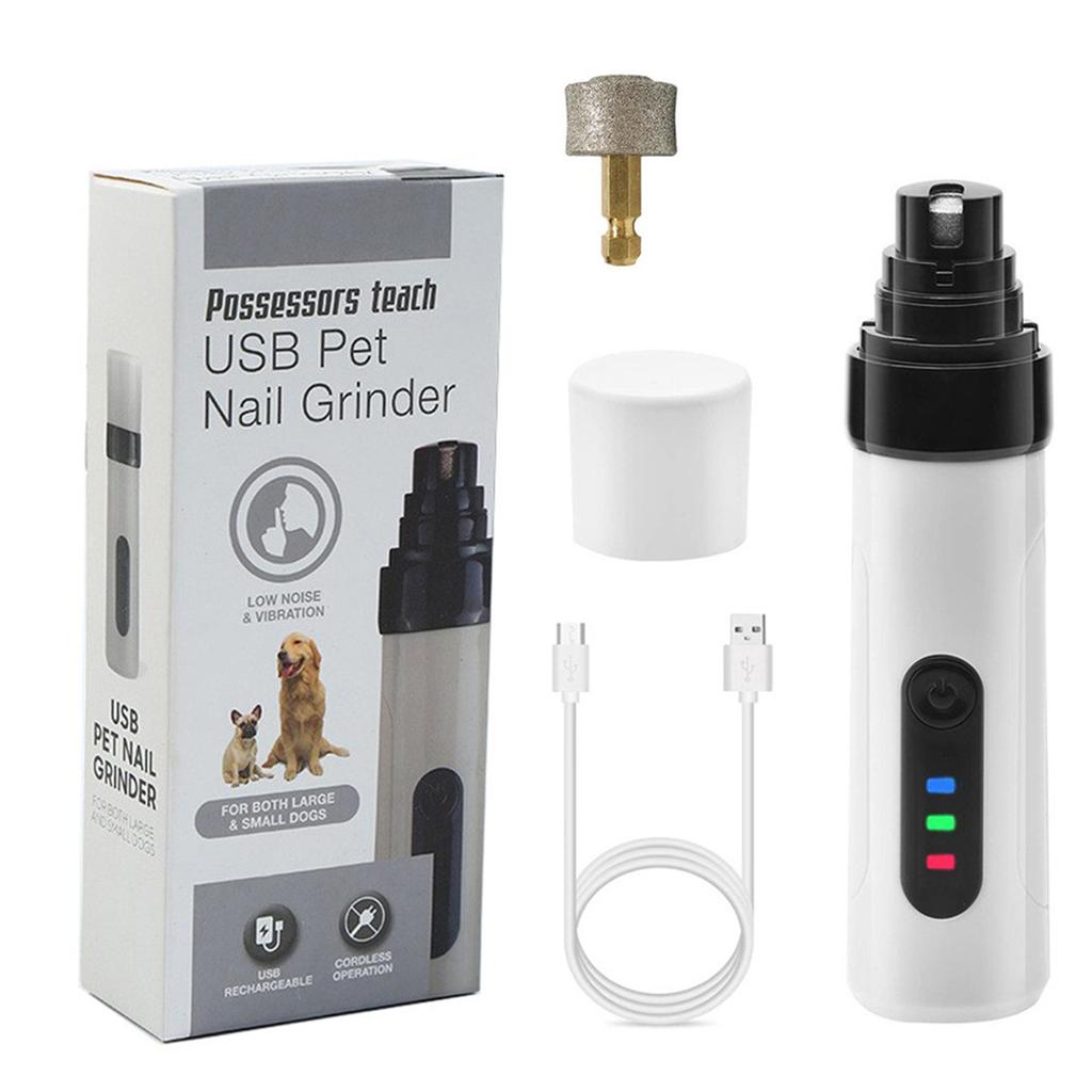 Rechargeable Dog Nail Clipper Electric Grinding Tool 2 Adjustable Speed Ergonomic Design For Cats And Small Pet Grooming