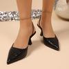 Fashion Plus Size 2025 New Slingbacks Women's High Heels Pointed Toe Thin Heels Shallow Slip on Pumps for Fashion Party & Dress Sandals
