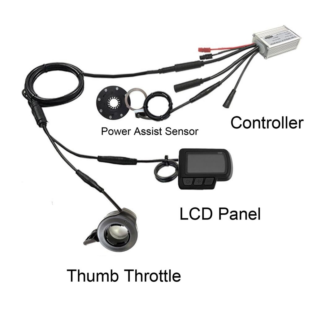 Electric Bike Motor Controller 15A Electric Bicycle Modification Kit with EN06 Panel for 250W 350W Motor