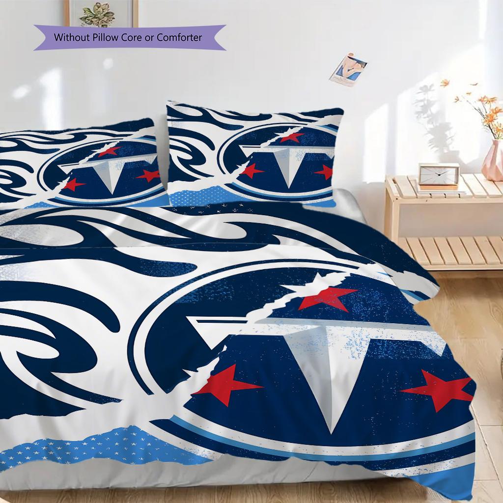 Set Copripiumino Trapuntato con Fantasia Tennessee Titans Federa Decorazione per la Casa Regalo di Compleanno (1 * copripiumino + 2 * federa, senza nucleo)