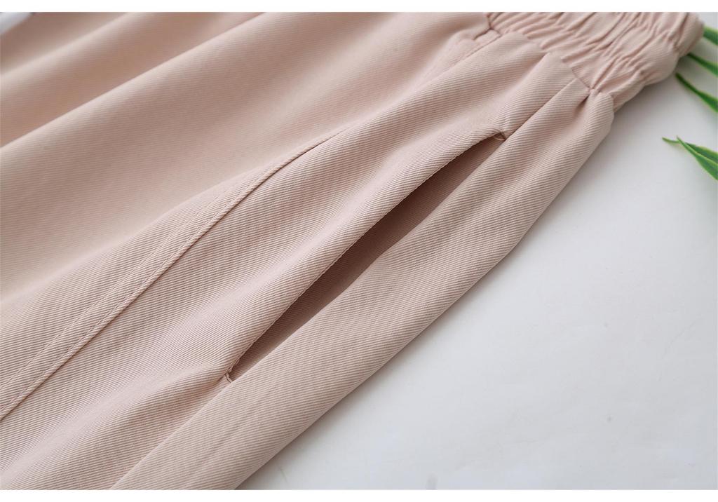 2026 Spring/Summer Plus Size High Waist Cropped Pants - Slimming Elastic Waist Women's Casual Pants