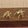 1Pcs Tea Pet Insects Animal Figurine Home Desktop Decoration Retro Brass Fly Insect Ornament Miniature Statue Vintage Craft