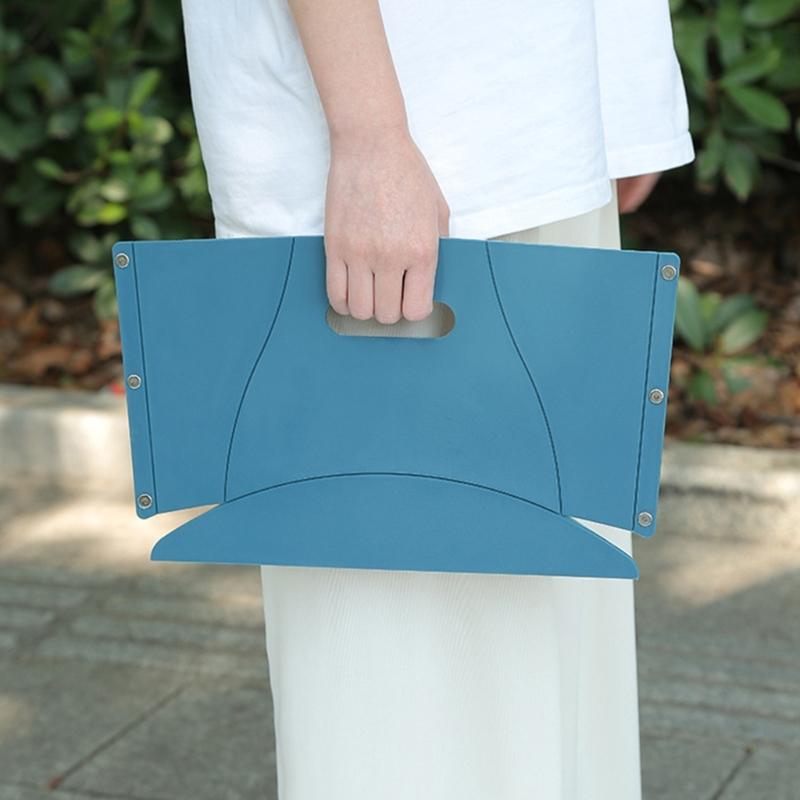 Plastic Card Folding Stool Outdoor Camping Seats Storage Bag Portable Shopping Basket for Hiking Picnics Camping