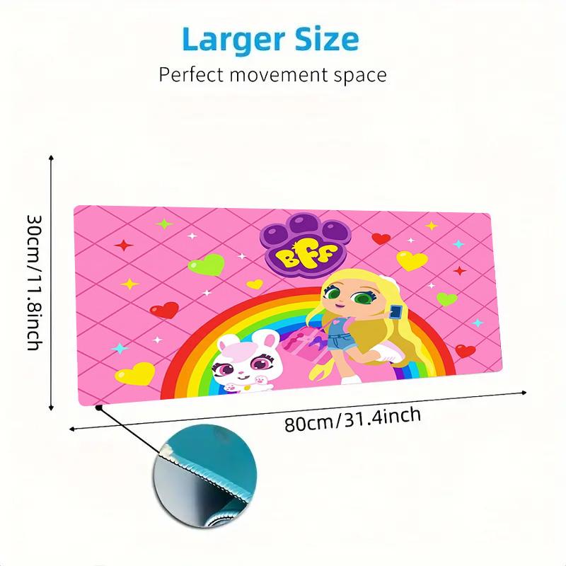 BFF Cartoon Color Mouse Pad Large Gaming Table Cushion Non-slip Laptop Tablet Big Mousepad XXL Mat Mini PC Playmat With Lock edge