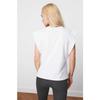 White-black 100% Cotton Wadding Look Basic Crew Neck Knitted T-shirt