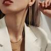 Multiple Long Snake Chain Earrings for Women Gold Glossy Arc Geometric Statement Minimalist Fashion Party  Gift 2025