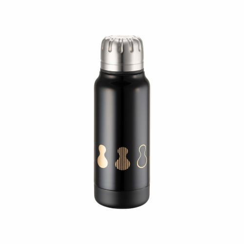 THERMO MUG Stainless Steel Bottle, 190ml, Black Lacquer Umbrella Bottle, Mini, Maki-e Gourd Design [URUSHI UMBRELLA BOTTLE MINI] UB19-URM