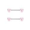 Fashionable Nipple Rings Jewelry Set with Sparkling Pink Silver Cubic Zirconia Stones for Fashion Enthusiasts