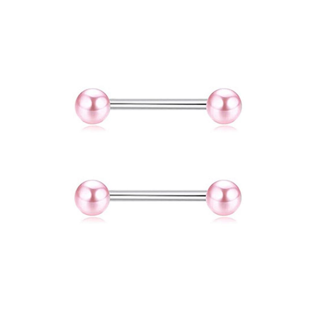 Fashionable Nipple Rings Jewelry Set with Sparkling Pink Silver Cubic Zirconia Stones for Fashion Enthusiasts