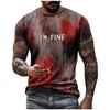 Camiseta 3D Salpicaduras de Sangre de Halloween – Camiseta de Disfraz con Estampado Completo de Miedo