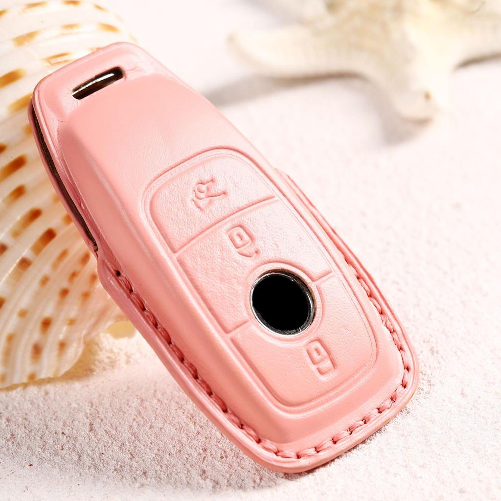 Women's key cover is suitable for Mercedes-Benz key cover Internet celebrities The same leather bow car key cover can be