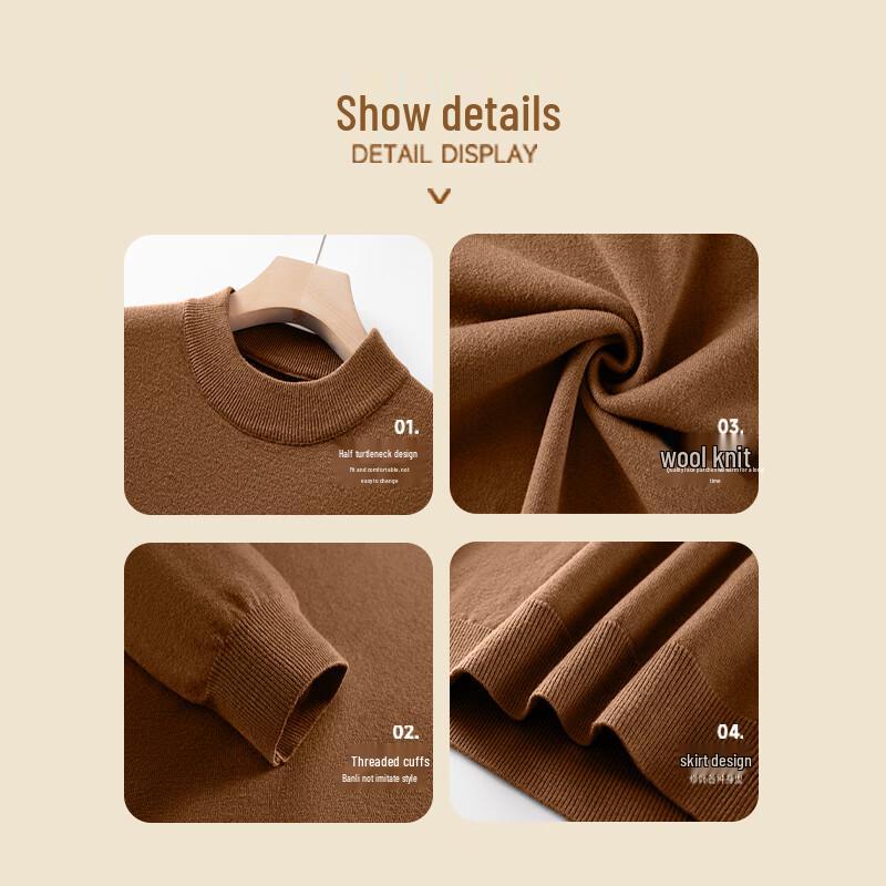 Jeanswest Herren Modal-Wollmischung Pullover mit halbhohem Kragen T2009