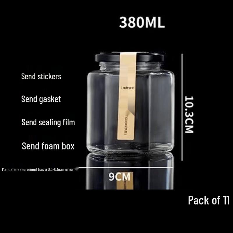 Yun Duo Hexagonal Food-Grade Glass Storage Jars with Lids