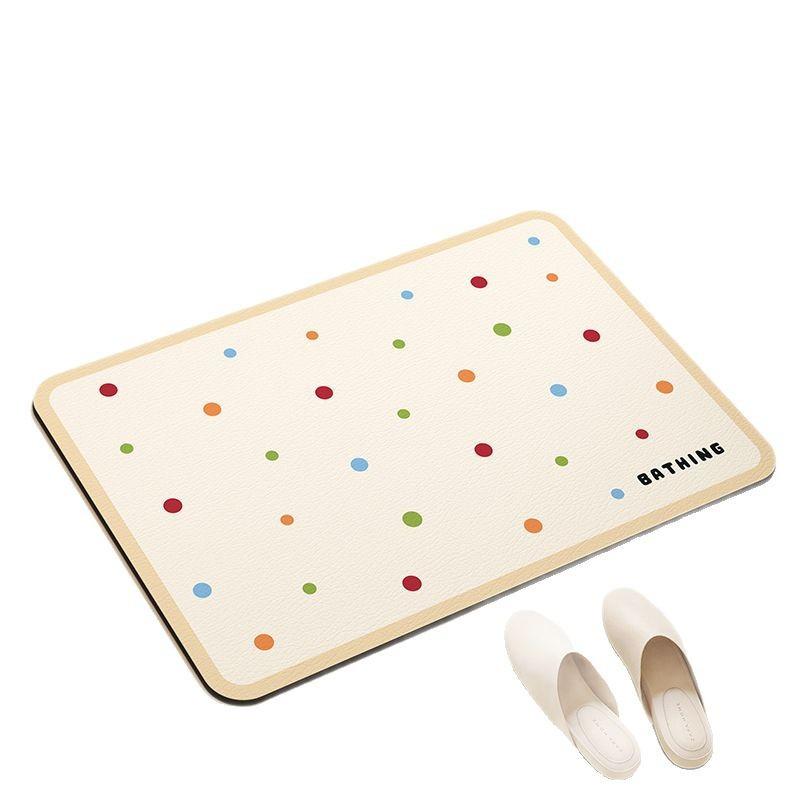 Diatom Mud Floor Mat Cream-air Bathroom Floor Mat Household Water Absorption Quick-drying Foot Mat Bathroom Door Dirty-resistant Anti-slip Mat
