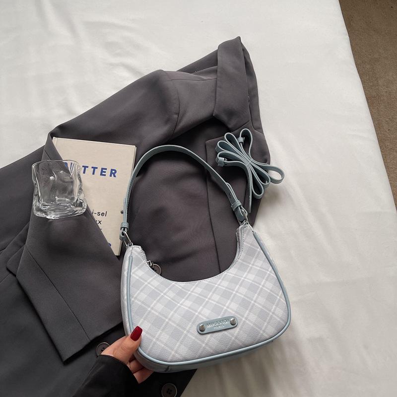 New Trendy and Fashionable Plaid Small Bag, Leisure Bag, Commuter Bag, Shoulder Bag, Messenger Bag, Women's Dumpling Bag.