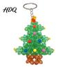 DIY Holiday Ornament Kit Christmas Tree Keychain Faux Crystal Beaded Xmas Pendant Decoration Hanging 3D Key Ring Charm Accessory for Home