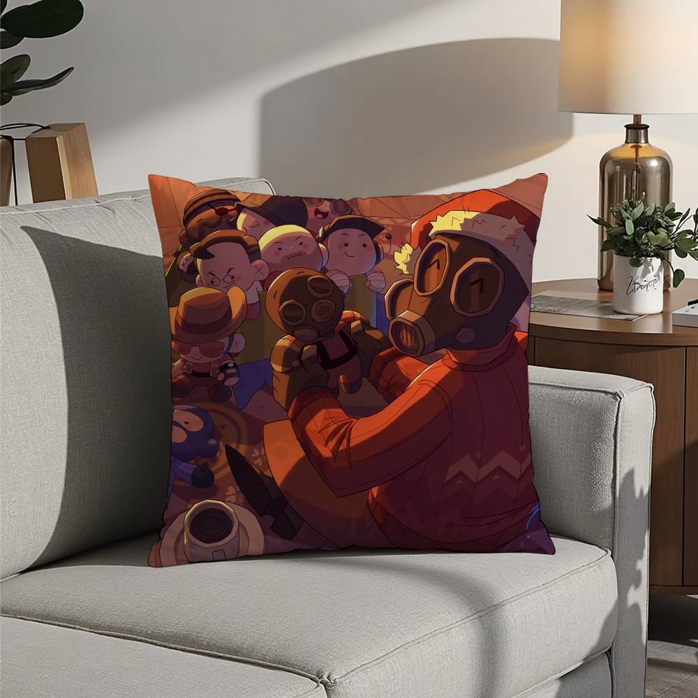 Tf2 Team F-Fortress 2 Pillow Case Sofa Decorative Home Double-sided Printing Short Plush Cushion Pillow Cover Holiday Gift