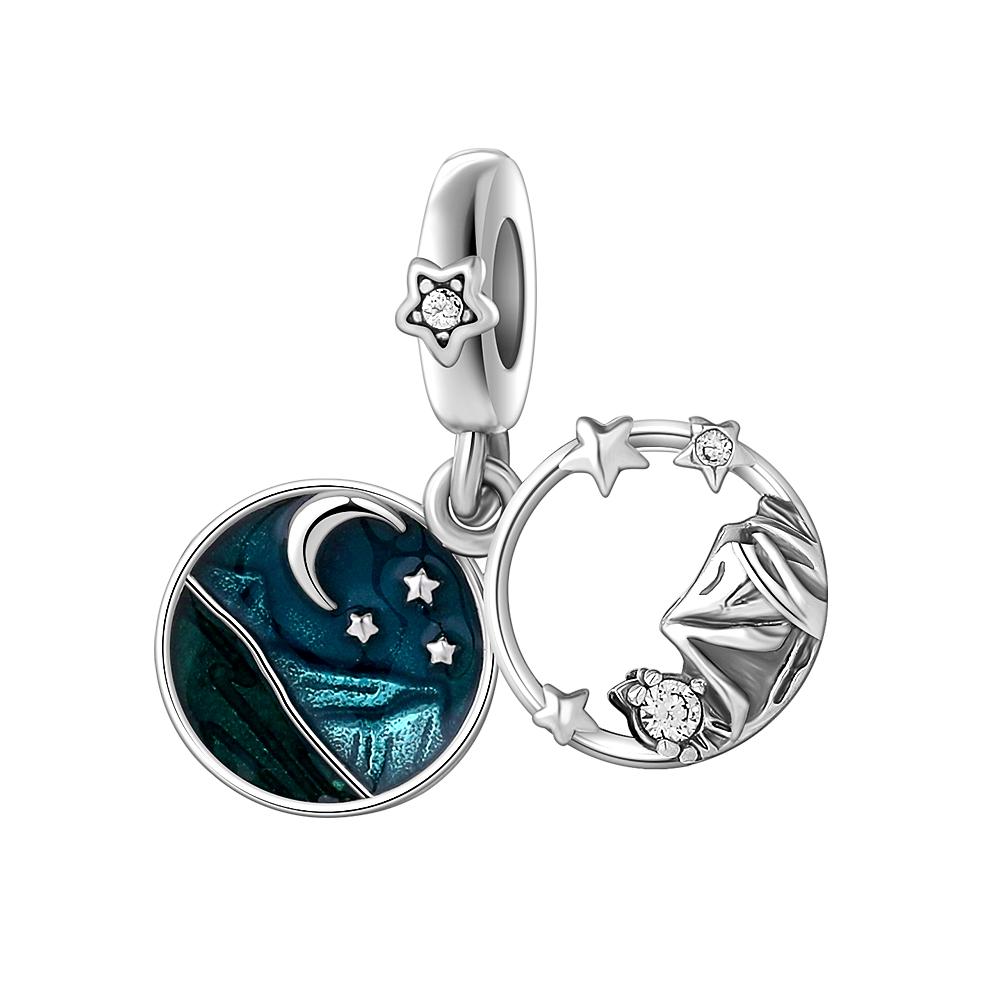 Newcopperoriginal Accessories Star Key Charm Wing Girl Tower Dangle Bead Fit Bracelet Jewelry For Gifts