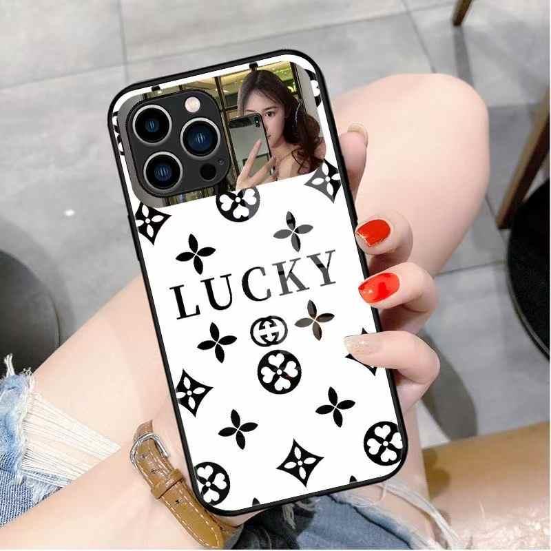 

Роскошный модный зеркальный чехол из закаленного стекла для iPhone 16 15 14 13 12 11 Pro Max Plus, противоударный чехол iPhone 16 белый