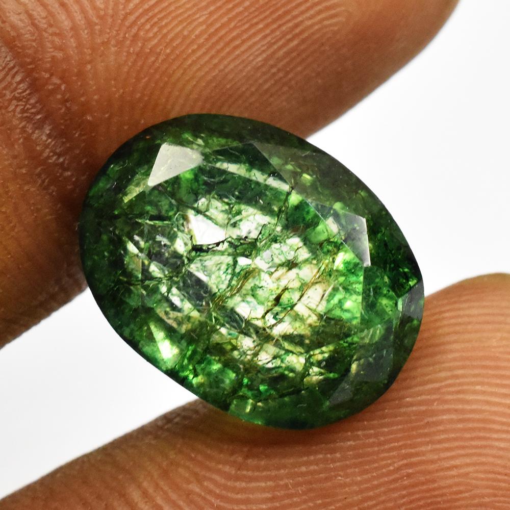 Natural Green Emerald Loose Gemstone 10.75 ct Stone Oval Cut 15x11 mm for Jewelry Making and Crafts