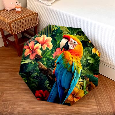 1 PC Automatic Folding Umbrella - Tropical Parrot with Flowers Pattern, Portable & Foldable Design with 8 Ribs, Christmas Birthday Gifts