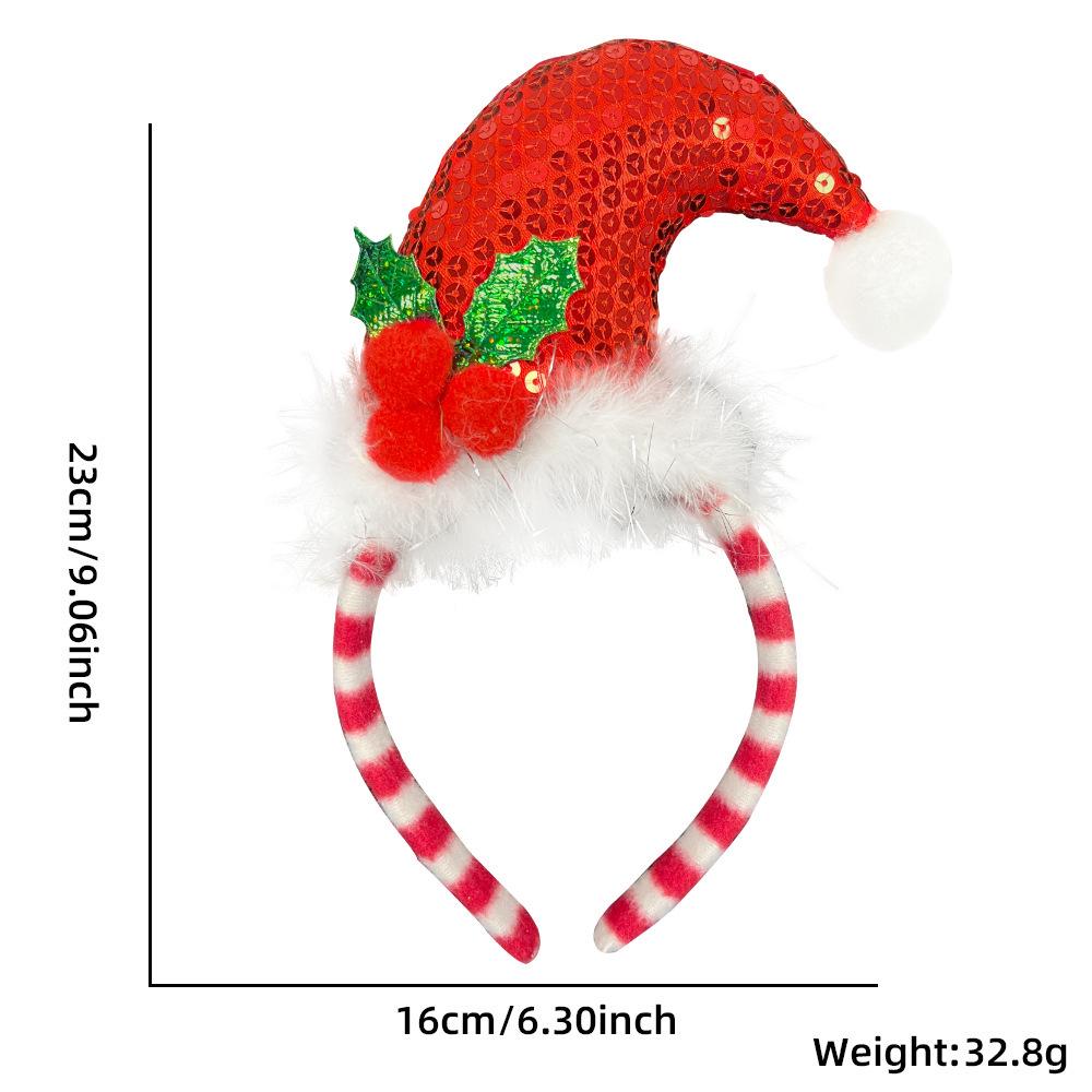 Elf Hat Christmas Headband - Festive Headwear for Kids & Adults, Party Supplies with Santa Claus Leg Design