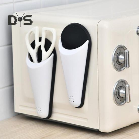 Caixa de armazenamento de cozinha durável, fácil instalação, útil, geladeira, tesoura magnética, suporte de armazenamento