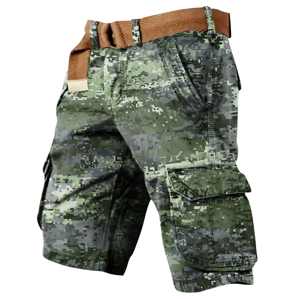 Men's Independence Day Printed Multi Pocket Workwear Shorts